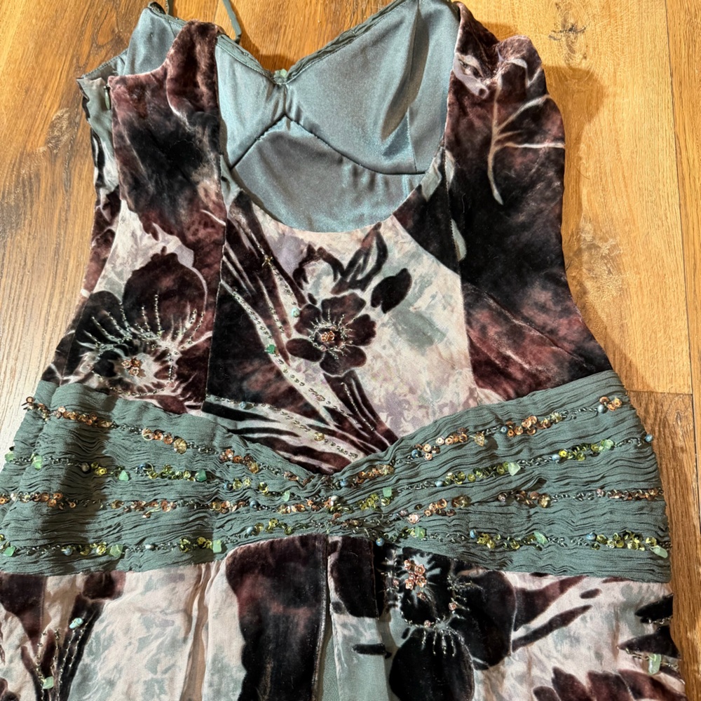 Vintage Y2K Silk Beaded Dress Vintage Drop Waist Vintage Beaded Dress Sue Wong - Picture 15 of 17